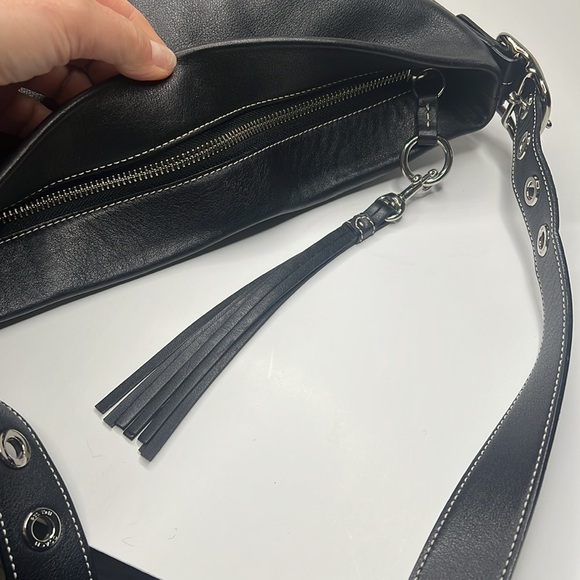 Coach Smooth Black Leather D06S-1414 Large Shoulder Crossbody Bag - Picture 10 of 12